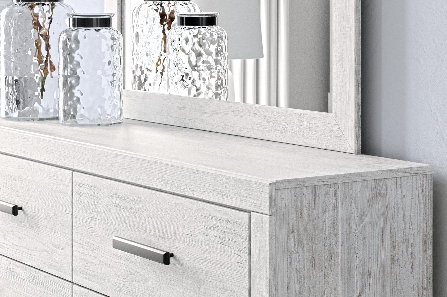 Cayboni - Dresser And Mirror - Whitewash