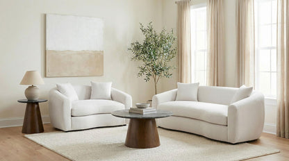 Isabella 2-piece Fabric Upholstered Sofa Set Sand