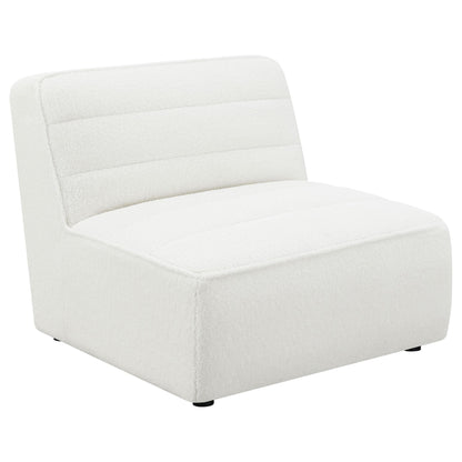 Sunny Upholstered Armless Chair Ivory Sherpa