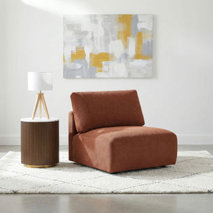 Elysia Fabric Upholstered Modular Armless Chair Coral
