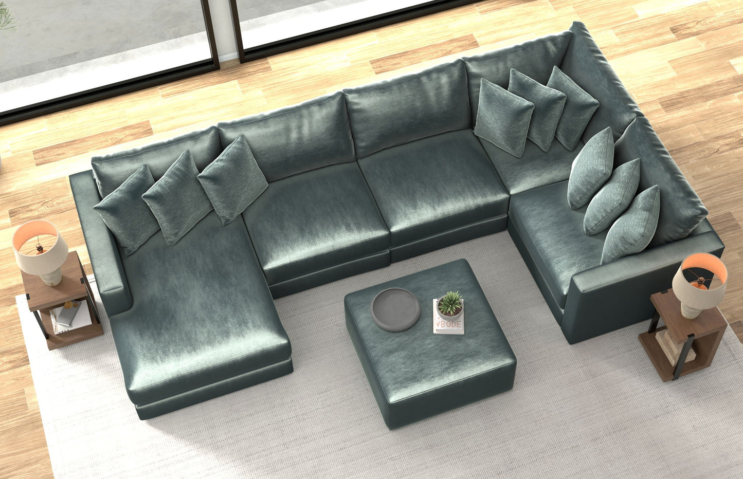 Remington - Modular Sofa And Cocktail Ottoman - Pine