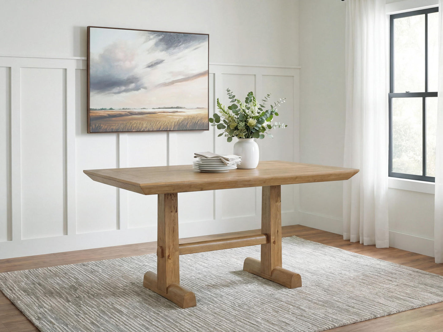 Ridgester - Rectangular Dining Room Counter Table - Light Brown