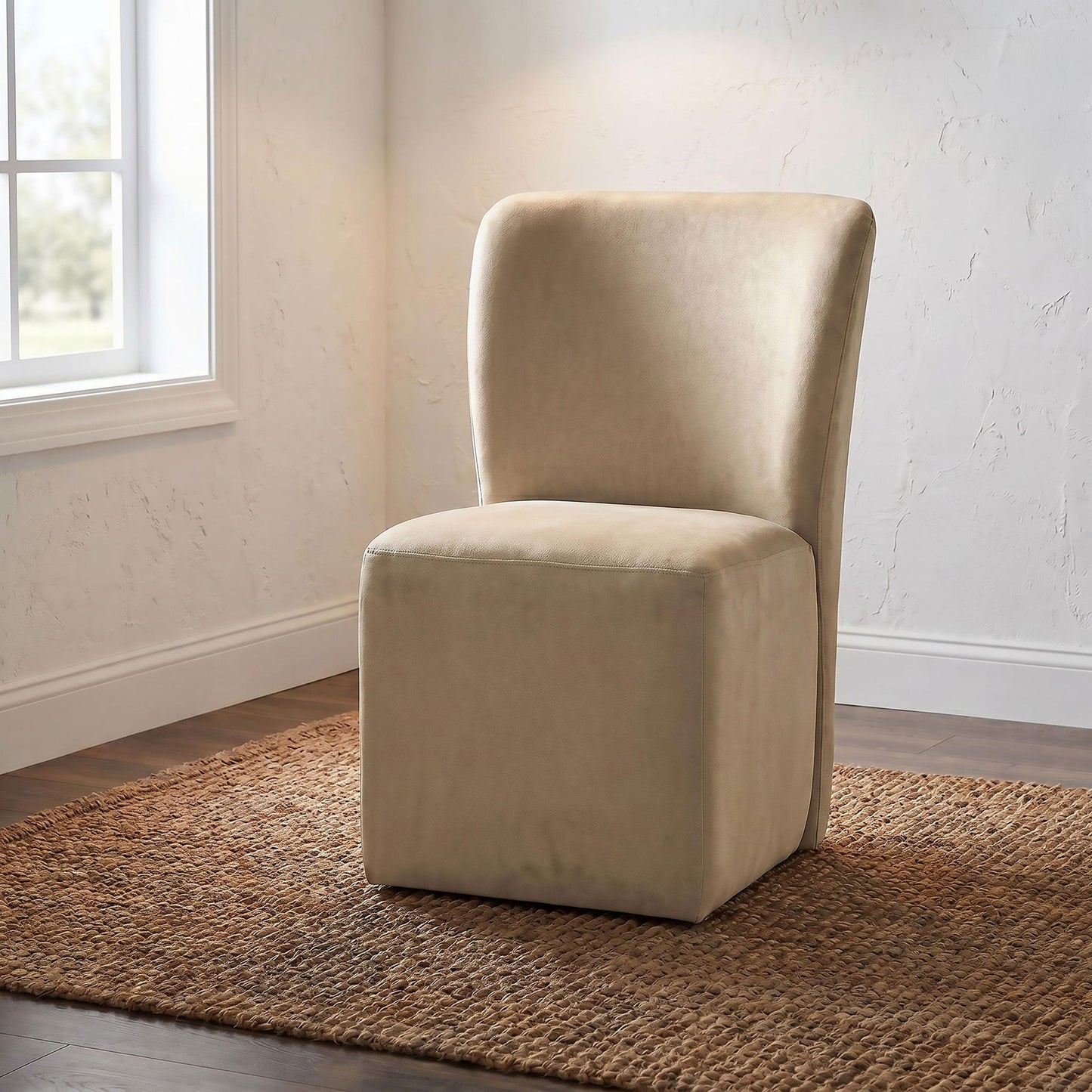 Jaelynn Upholstered Parsons Dining Side Chair Tan (Set of 2)