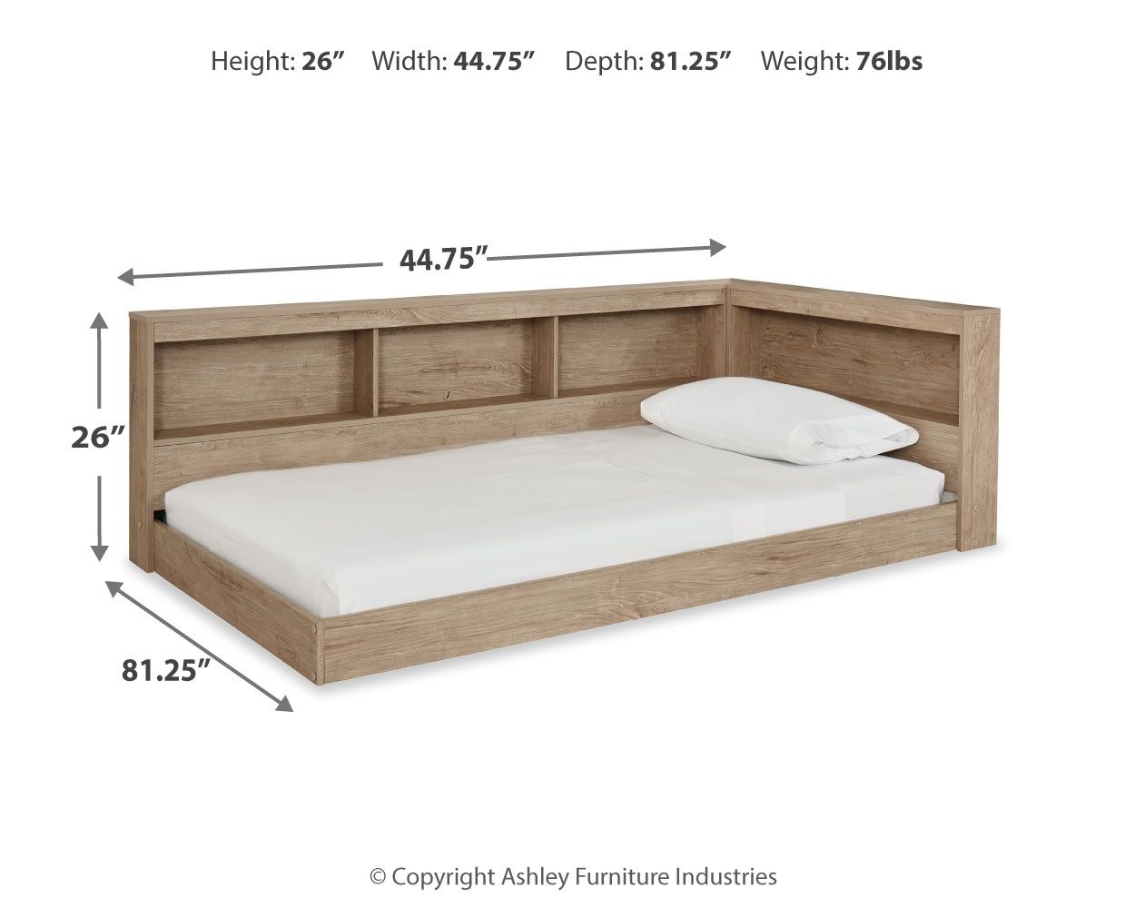Oliah - Bookcase Storage Bed