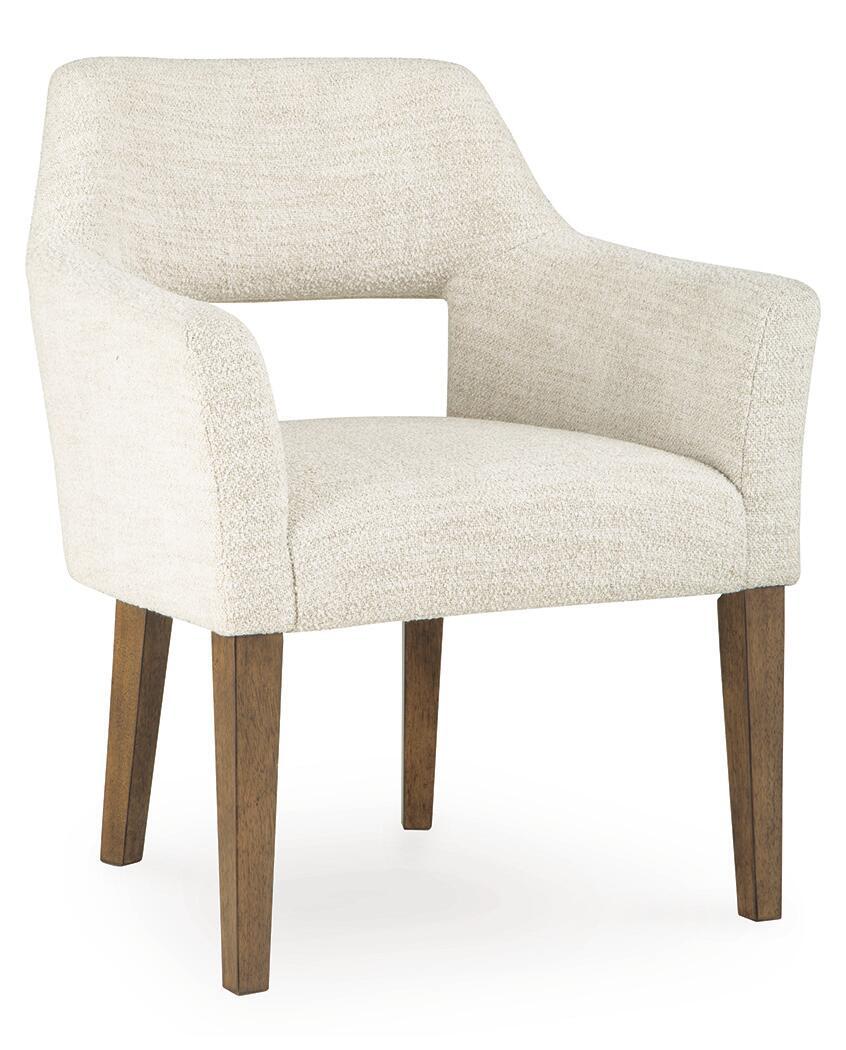 Marxmore - Dining Upholstered Arm Chair (Set of 2) - Beige / Brown