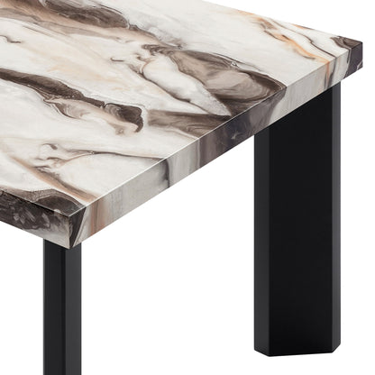 Strata - Faux Marble 3 Piece Occasional Set (1 Coffee & 2 End Tables) - Black / White