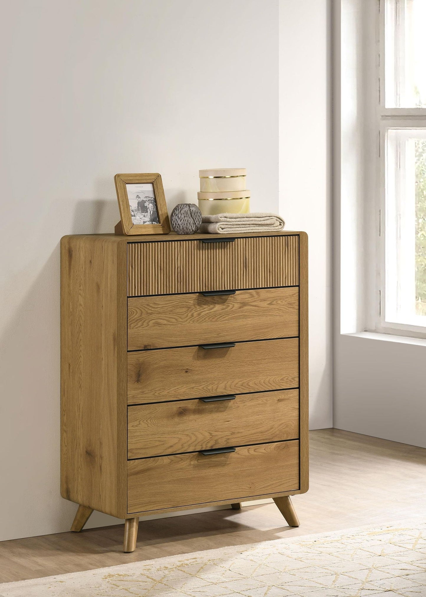 Bennett 5-drawer Bedroom Chest of Drawers Light Oak
