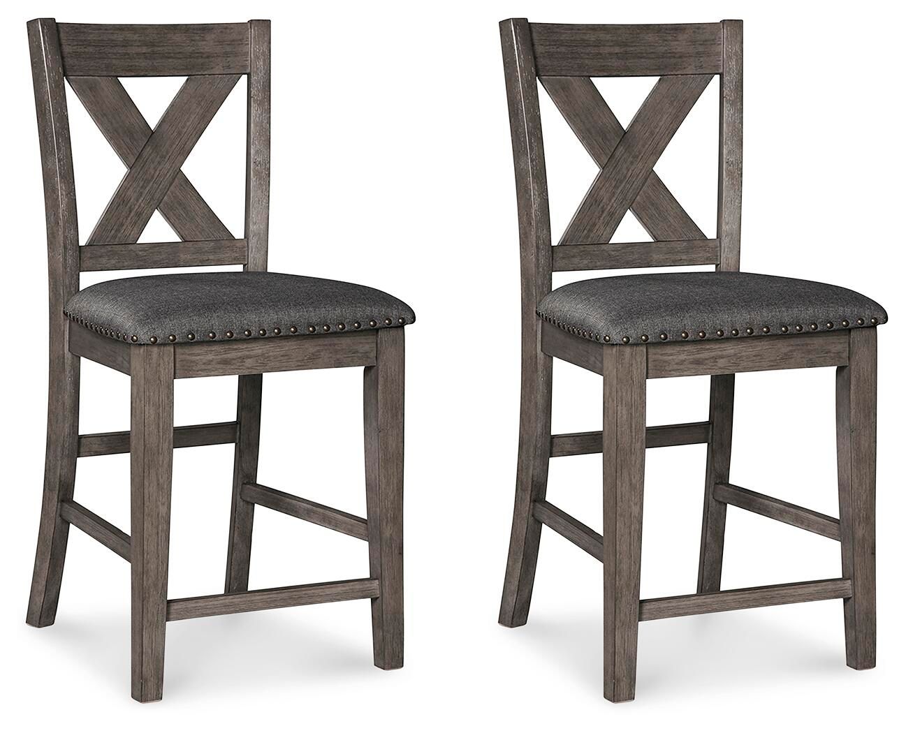 Caitbrook - Upholstered Barstool (Set of 2) - Gray