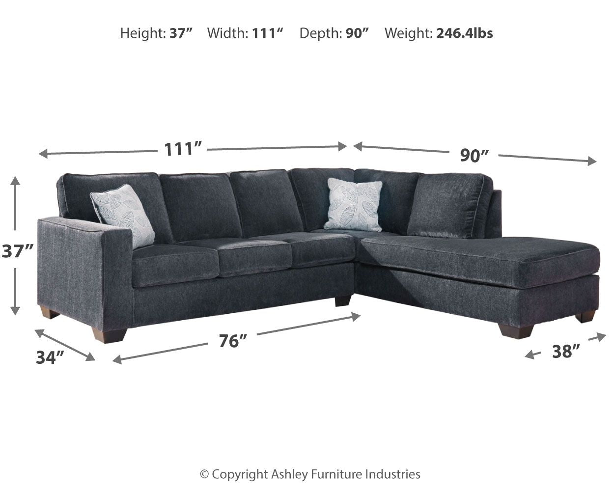 Altari - Sectional With Chaise