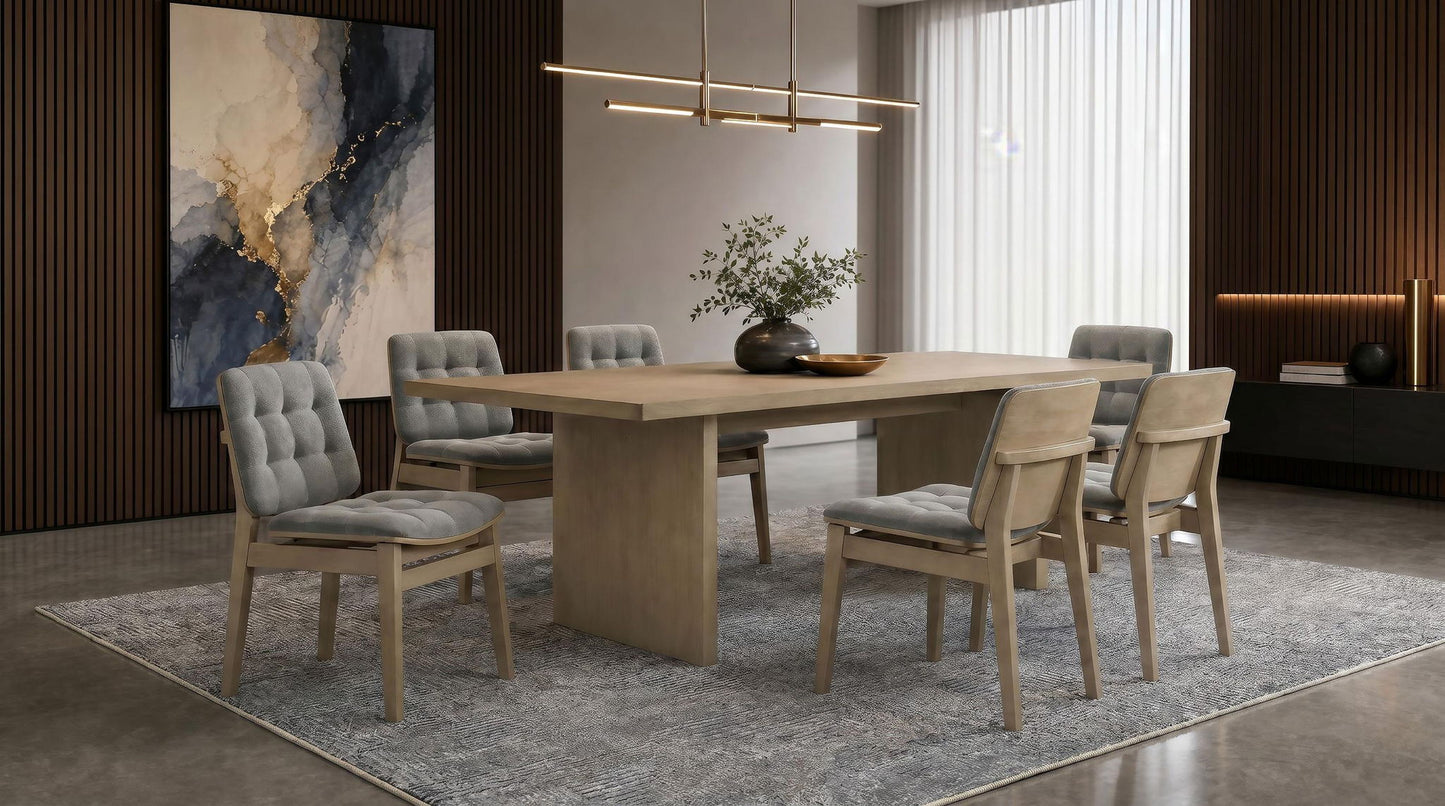 Decker 7-piece 82-inch Rectangular Dining Set Grey and Natural Oak