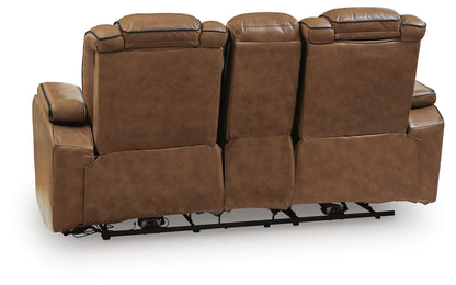 Gruaro - Power Reclining Loveseat With Console / Adjustable Headrest - Amber