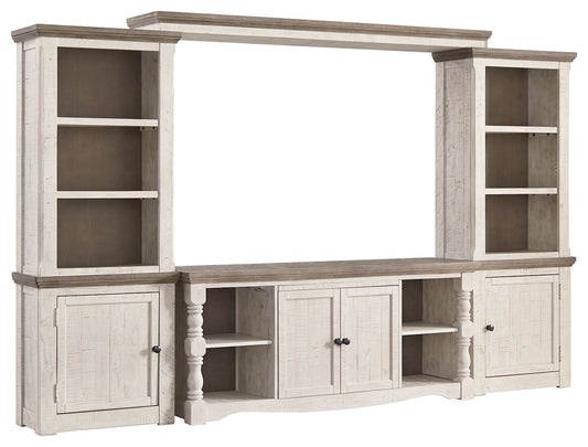 Havalance - 4 Pc. - Entertainment Center - 67" TV Stand - Brown / Beige
