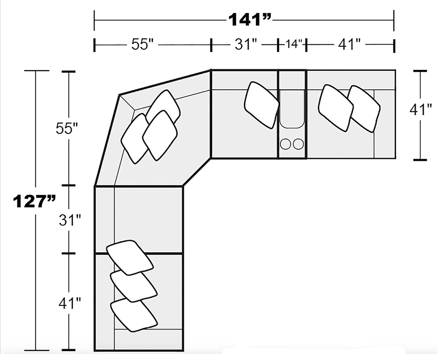 Abraxas - 6 Piece Reclining Sectional