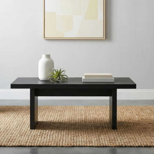 Decker 47-Inch Rectangular Cocktail Coffee Table Black