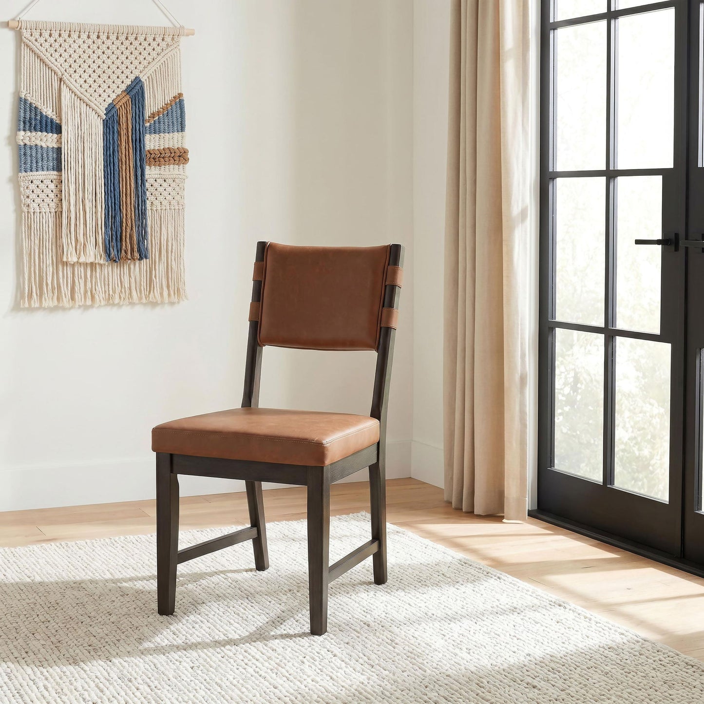 Tegan Faux Leather Upholstered Dining Side Chair Cognac (Set of 2)