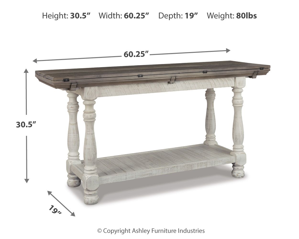 Havalance - Flip Top Sofa Table - Gray / White