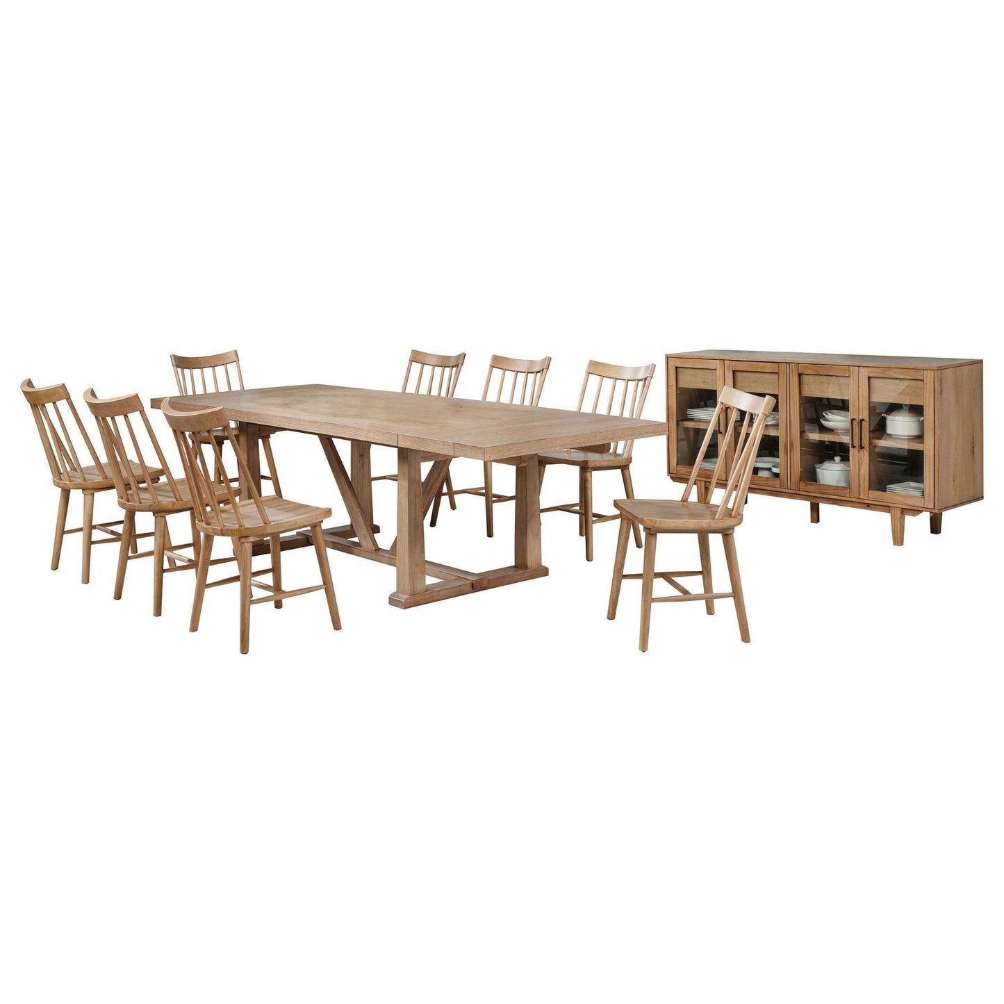 Middleton 10-piece Extension Leaf Dining Set Natural Brown
