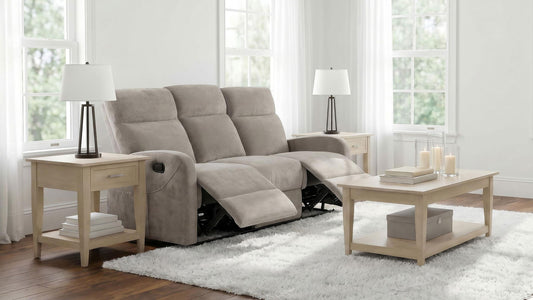 Hamilton Chenille Manual Reclining Sofa Sand