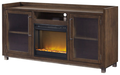 Starmore - 70" TV Stand With Glass/Stone Fireplace Insert - Brown