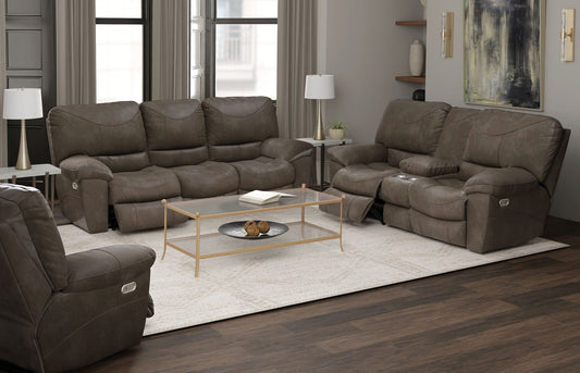 Reznor - Power Console Loveseat With Auto-Glide - Taupe