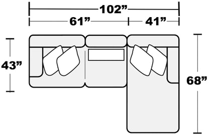 Titan - Sectional With Comfort Coil Seating And Accent Pillows Included