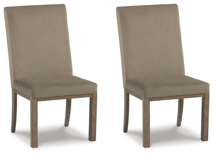 Chrestner - Dining UPH Side Chair (Set of 2) - Gray / Brown