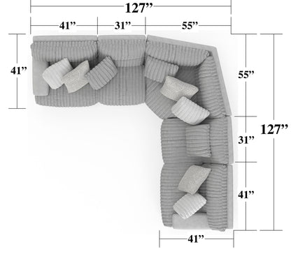 Abraxas - 5 Piece Reclining Sectional