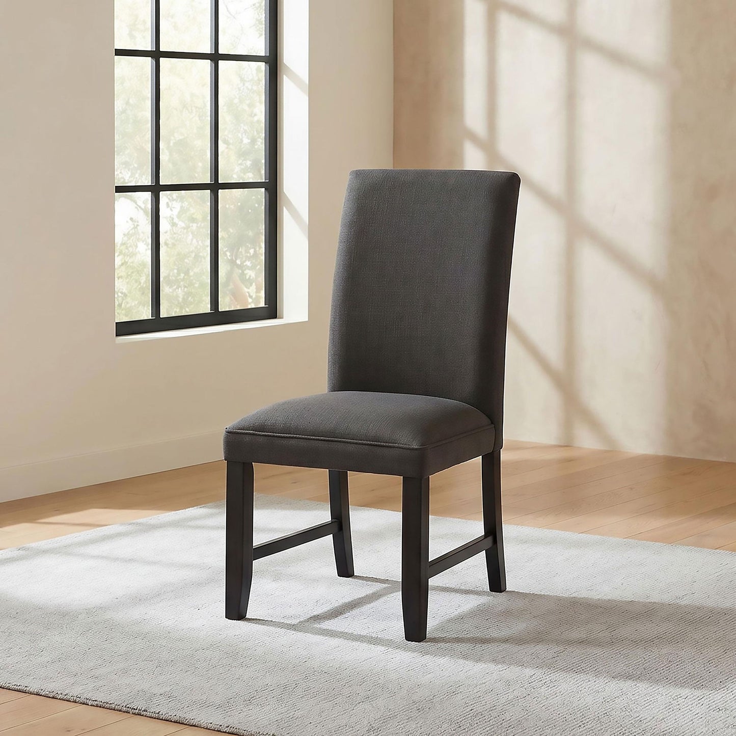 Berning Fabric Upholstered Parson Side Chair Charcoal (Set of 2)