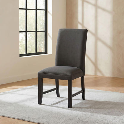 Berning Fabric Upholstered Parson Side Chair Charcoal (Set of 2)