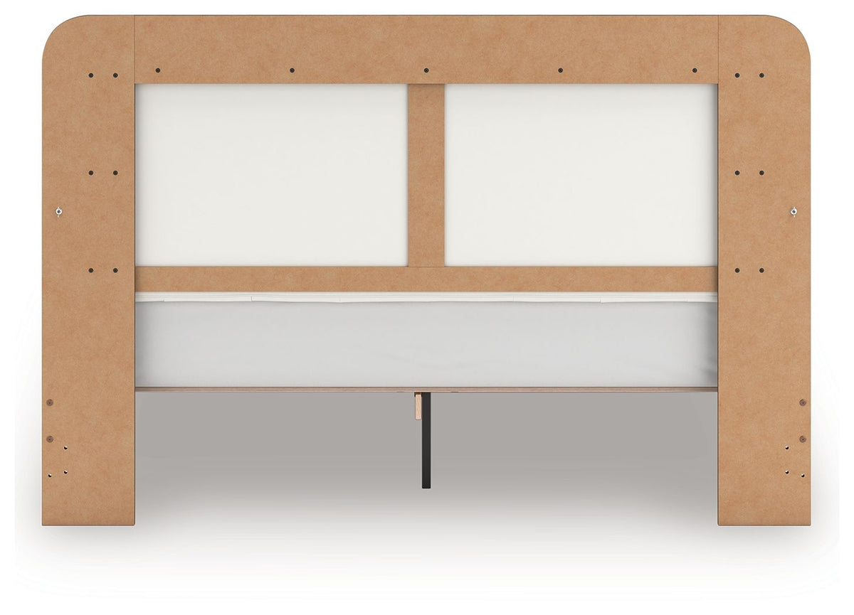 Kendanport - 4 Pc. - King Platform Bed, Dresser, Mirror And Nightstand - Brown / White