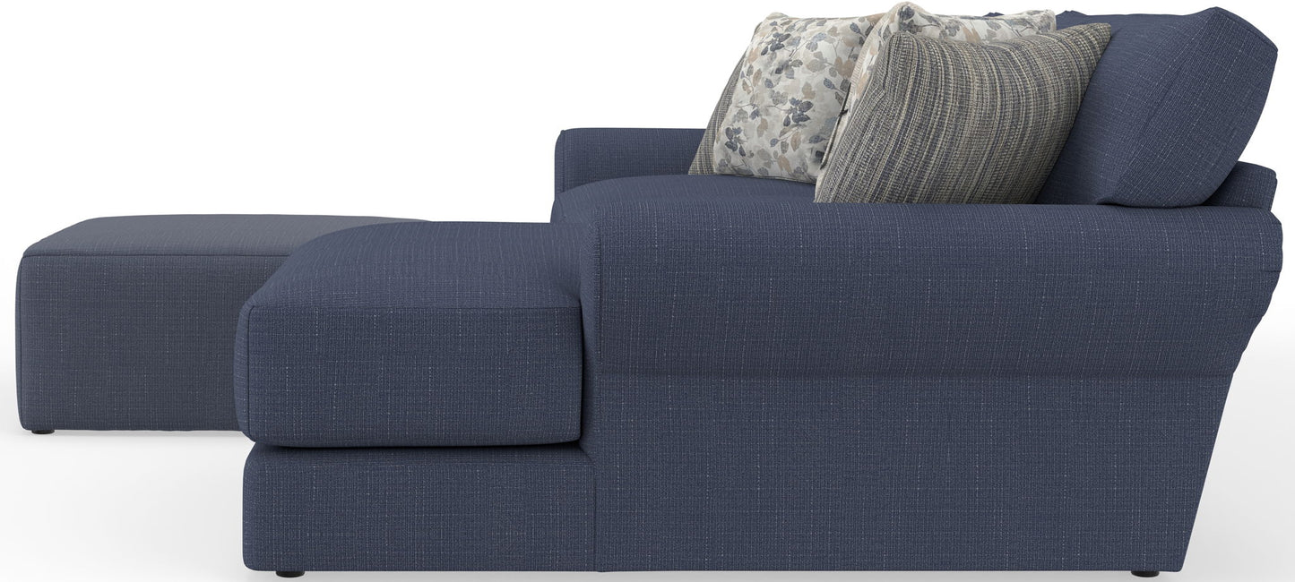 Cape May - Sofa Chaise With Comfort Coil Seating, 41" Cocktail Ottoman And 5 Accent Pillows Included