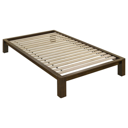 Gislen Twin Easy Assembly Wood Platform Bed Walnut