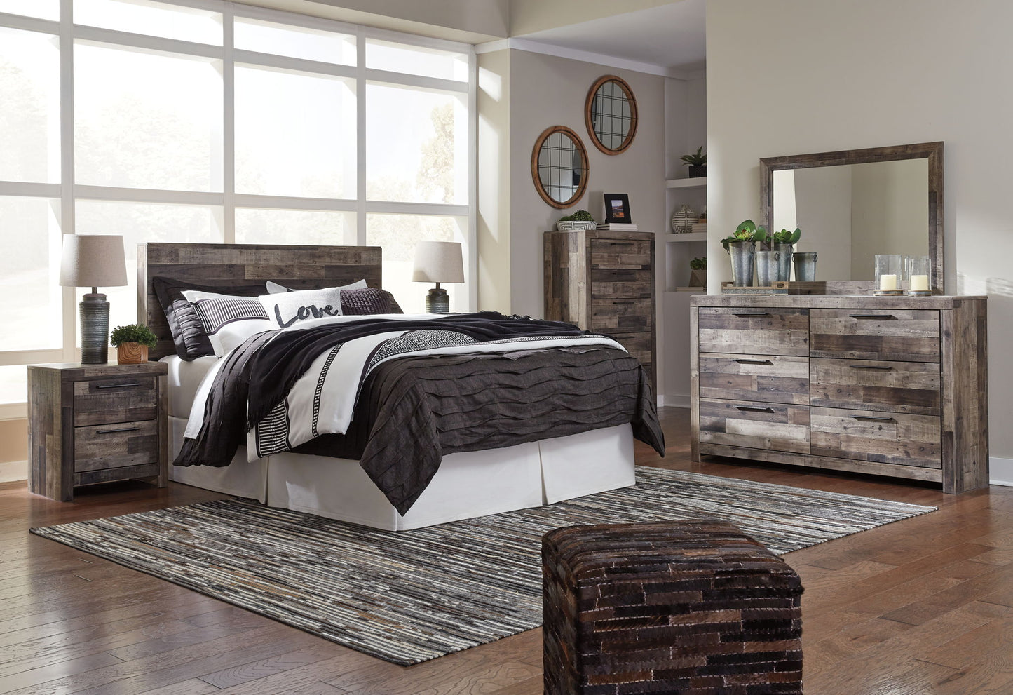 Derekson - Two Drawer Night Stand - Multi Gray