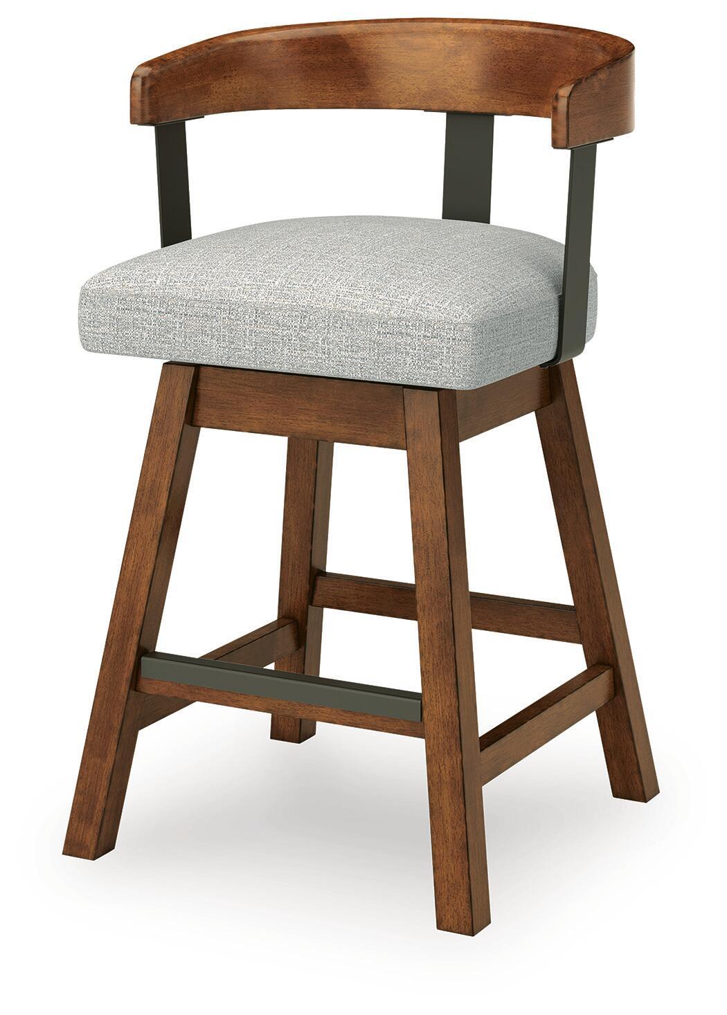 Ralene - Upholstered Swivel Barstool (Set of 2) - Medium Brown