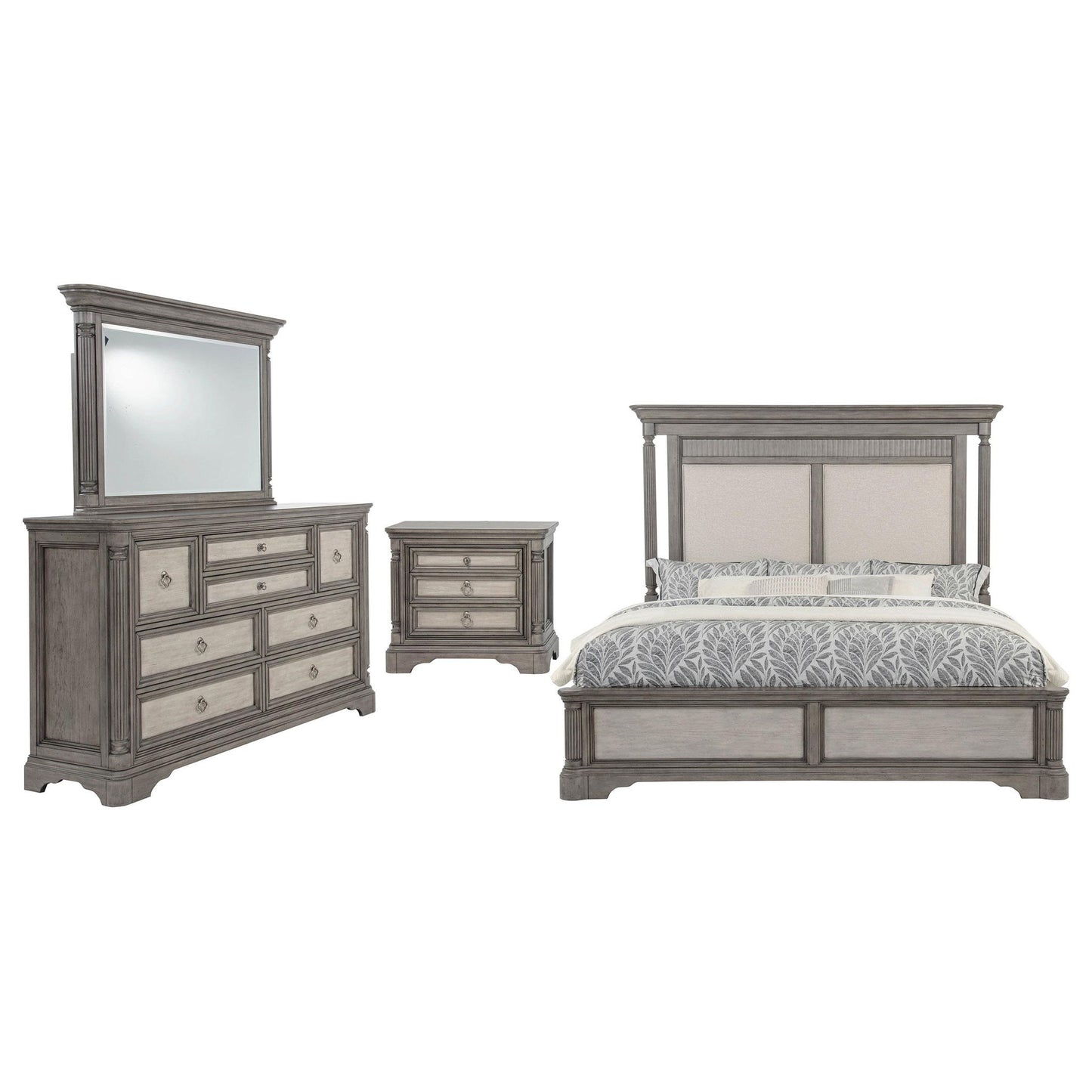 Cresswell 4-piece Eastern King Bedroom Set Weathered Taupe