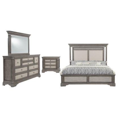 Cresswell 4-piece Eastern King Bedroom Set Weathered Taupe