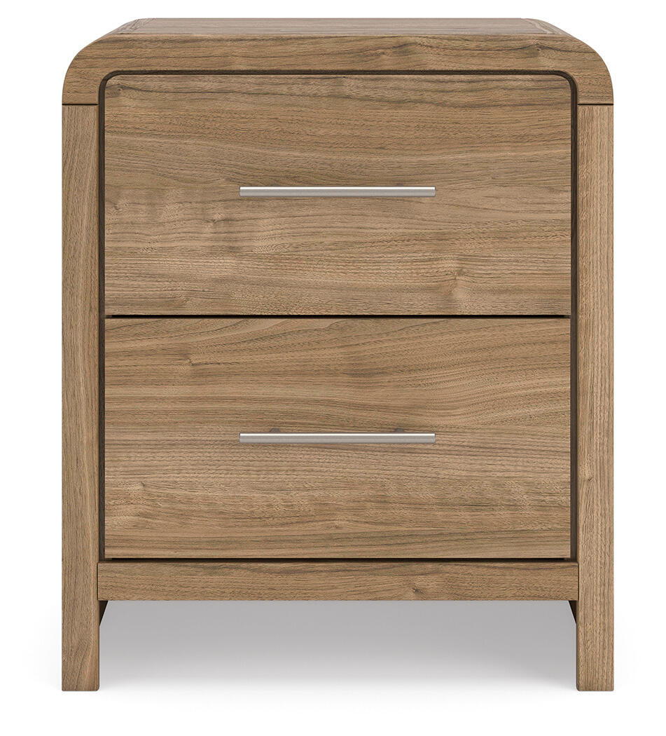 Gramburg - Two Drawer Night Stand - Warm Natural Brown