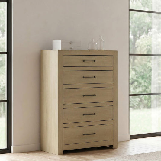 Hendricks 5-drawer Bedroom Chest of Drawers Light Oak