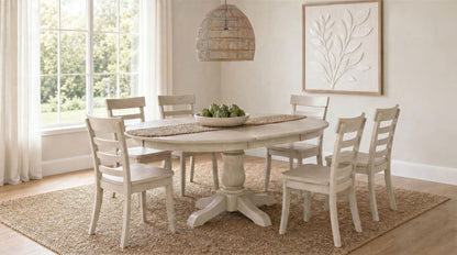 Orrison 7-piece Oval 62-inch Extension Leaf Dining Set Linen