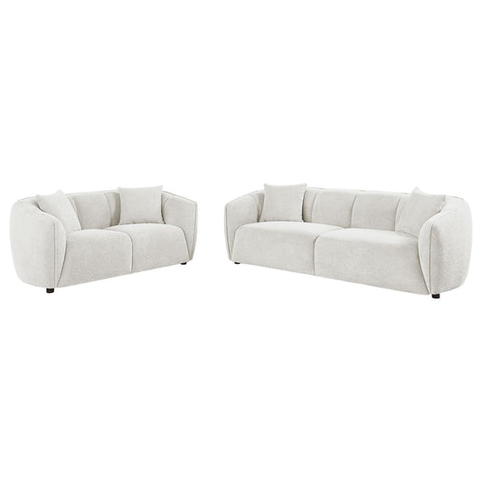 Aleisha 2-piece Fabroc Upholstered Sofa Set Sand