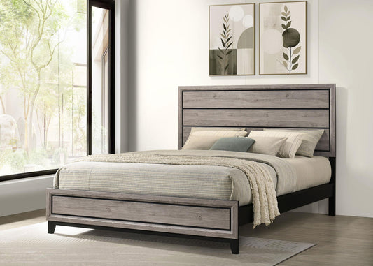 Valen Wood California King Panel Bed Light Taupe