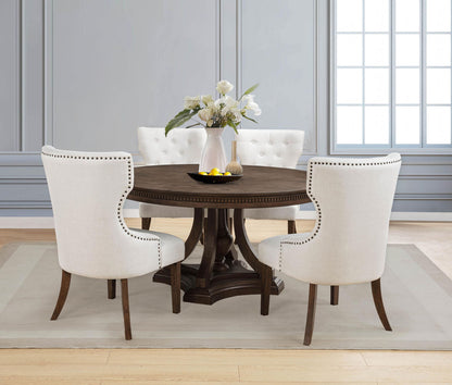 Ridgewell 5-piece Round Pedestal Dining Set Dark Oak