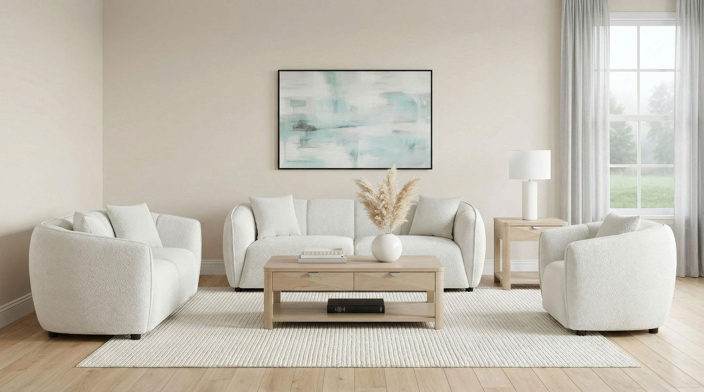 Aleisha 3-piece Fabric Upholstered Sofa Set Sand