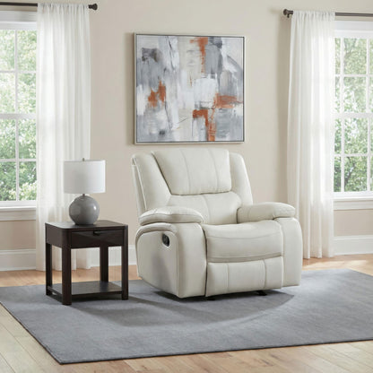 Camila Upholstered Glider Recliner Chair White