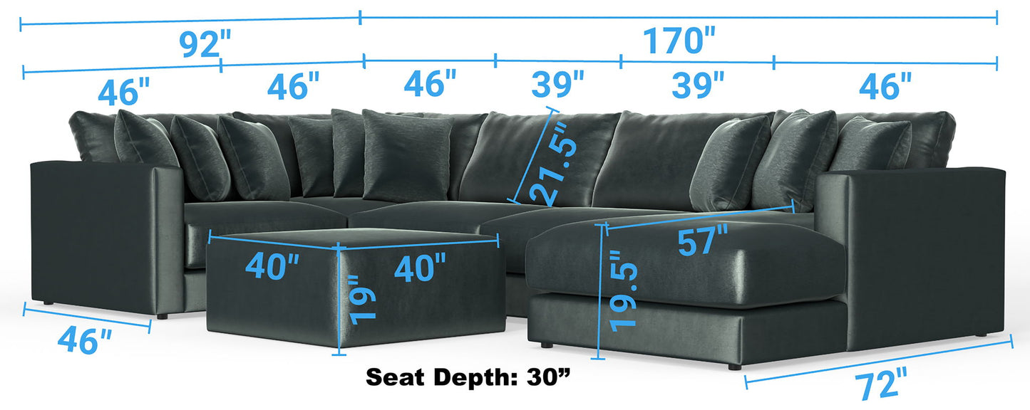 Remington - Modular Sofa And Cocktail Ottoman - Pine
