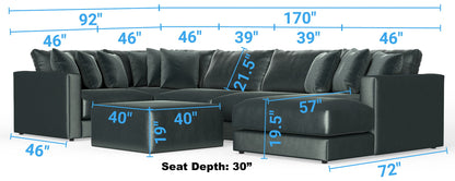Remington - Modular Sofa And Cocktail Ottoman - Pine