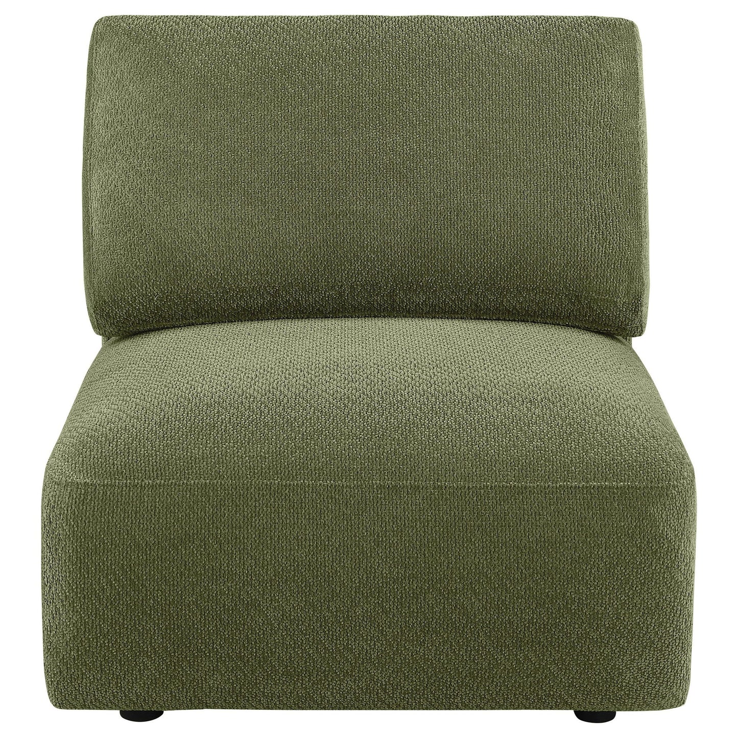 Elysia Fabric Upholstered Modular Armless Chair Green