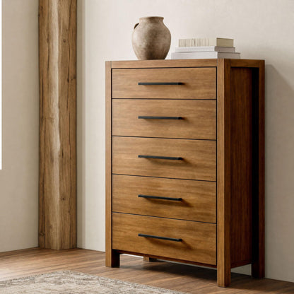 Adderley 5-drawer Bedroom Chest of Drawers Warm Brown
