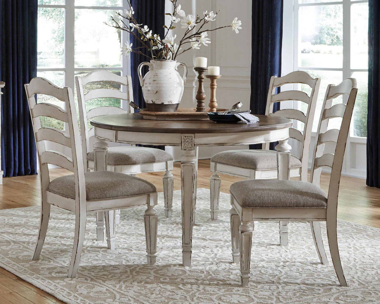 Realyn - Dining UPH Side Chair (Set of 2) - Ladderback - Chipped White