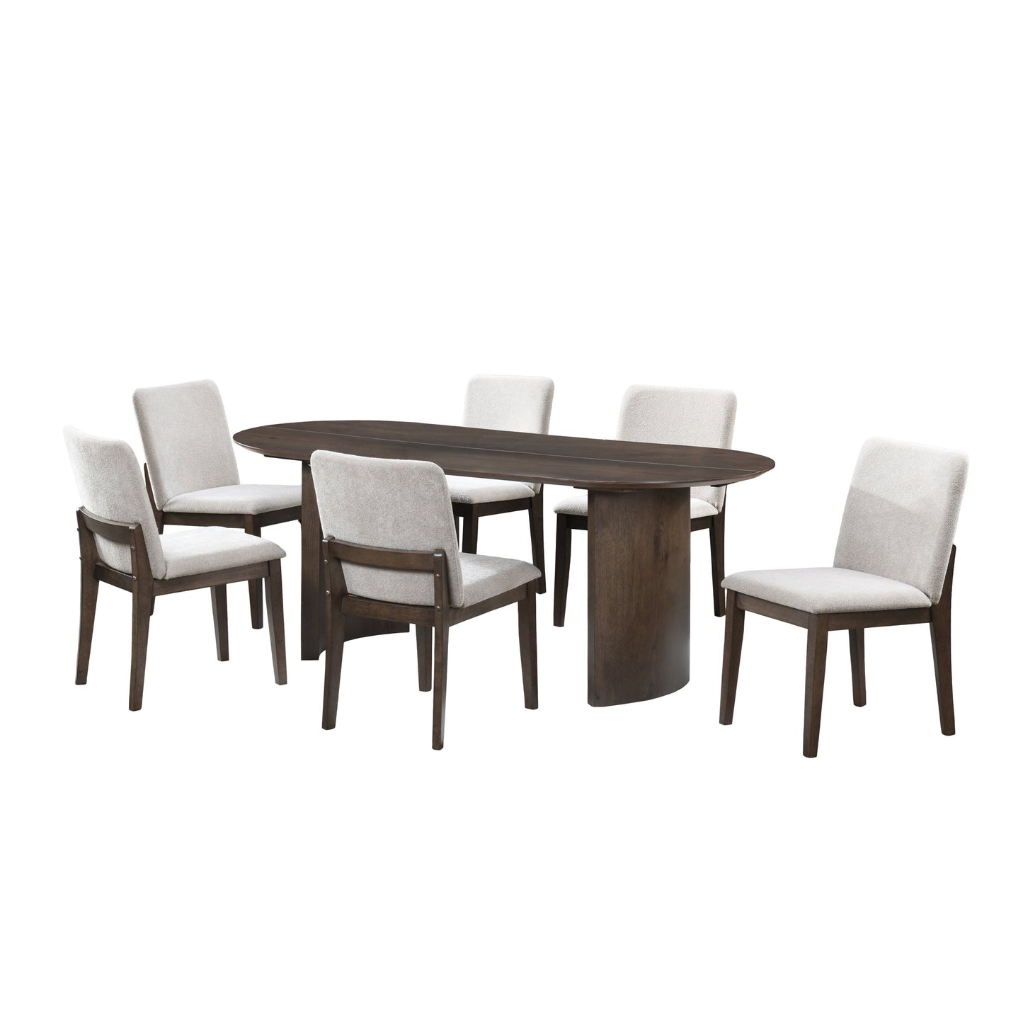 Kody - 79" Oval Fixed-Top Dining Table Set